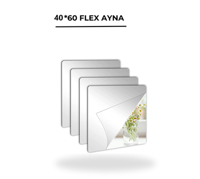 Dekoratif Yapışkanlı Pleksi (Flex) Ayna 40x60 cm