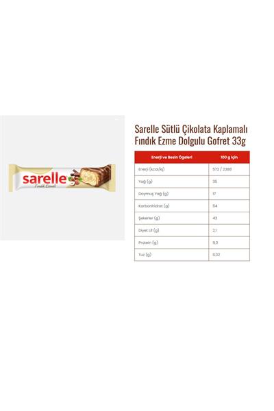 DUO Sütlü Çikolata Kaplamalı Fındık Ezme Dolgulu Gofret 33 gr (20 adet)