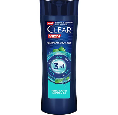 Ferahlatıcı Mentol 3 in 1 Kepeğe Karşı Şampuan ve Duş Jeli 350 ml
