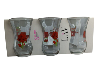 Güllü Klasik 6LI Çay Bardağı 115cc  (4 Oz)