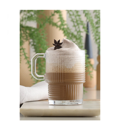 HELEN 6Lı Kulplu Meşrubat Bardağı - Kulplu Çay Bardağı( 270cc)