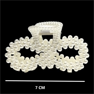 İnci Görünümlü Fiyonk Model Mandal Toka - 7 cm