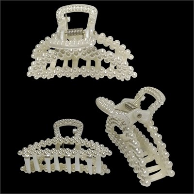 İnci Görünümlü Ütü Mandal Toka - 7 cm Büyük Pençe Toka