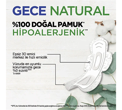 KOTEX Natural Ultra Süper Ekonomik Gece 14lü 