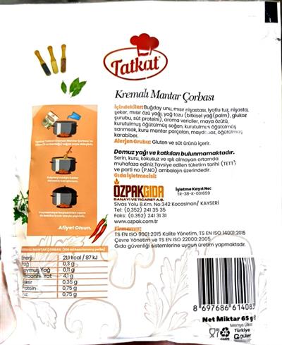 Kremalı Mantar Çorbası (4 Porsiyon - 65g)