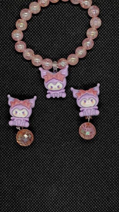 KUNOMİ Çocuk Bileklik Küpe Yüzük Set (5-6 Yaş)