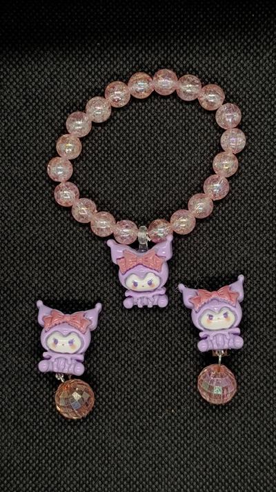 KUNOMİ Çocuk Bileklik Küpe Yüzük Set (5-6 Yaş)
