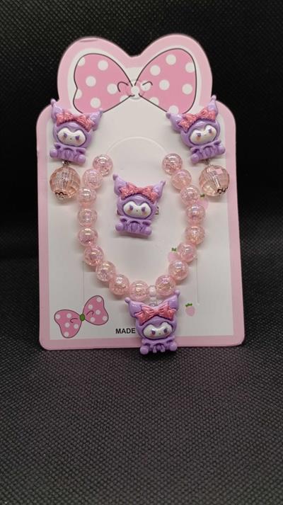 KUNOMİ Çocuk Bileklik Küpe Yüzük Set (5-6 Yaş)