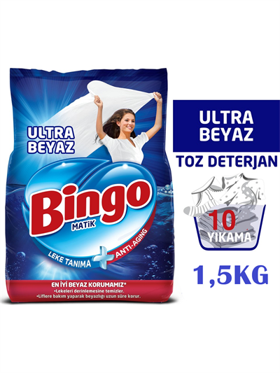 Matik Toz Çamaşır Deterjanı 1,5 kg Ultra Beyaz