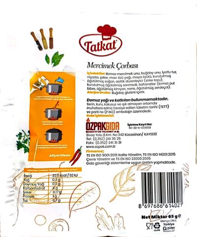 Mercimek Çorbası (4 Porsiyon - 65g)