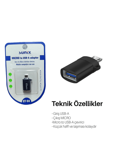 Micro T USB-A Adaptör (OTG)