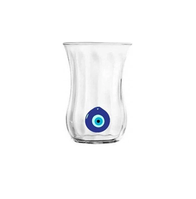 Nazar Boncuklu Klasik 6LI Çay Bardağı 115cc  (4 Oz)