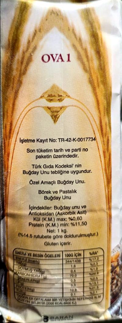 OVA 1  Börek & Pastalık Buğday Unu 1 Kg