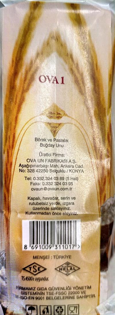 OVA 1  Börek & Pastalık Buğday Unu 1 Kg