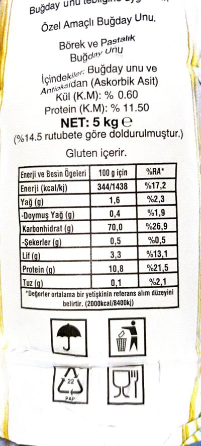 Ova 1 Börek ve Pasta Buğday Unu 5 Kg