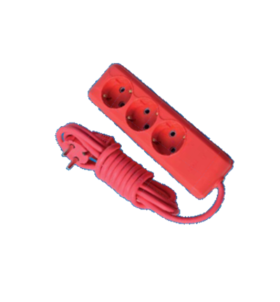 Renkli 3 Lü Topraklı Grup Priz 3 mt