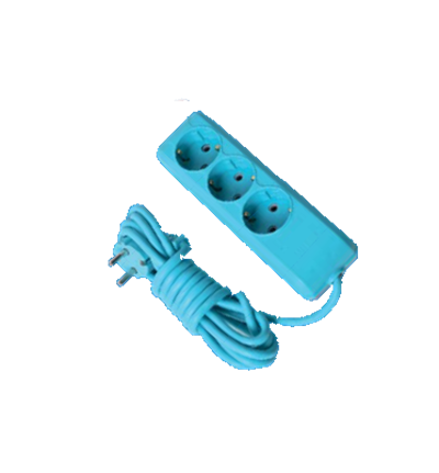 Renkli 3 Lü Topraklı Grup Priz 3 mt