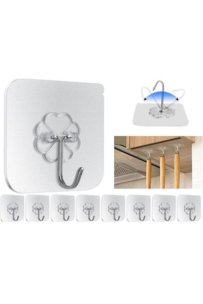 YAPIŞKANLI TEKLİ ŞEFFAF ASKI 8 ADET