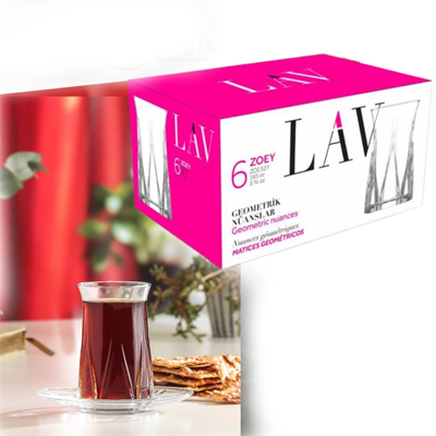 ZOEY 6LI Cam Çay Bardağı