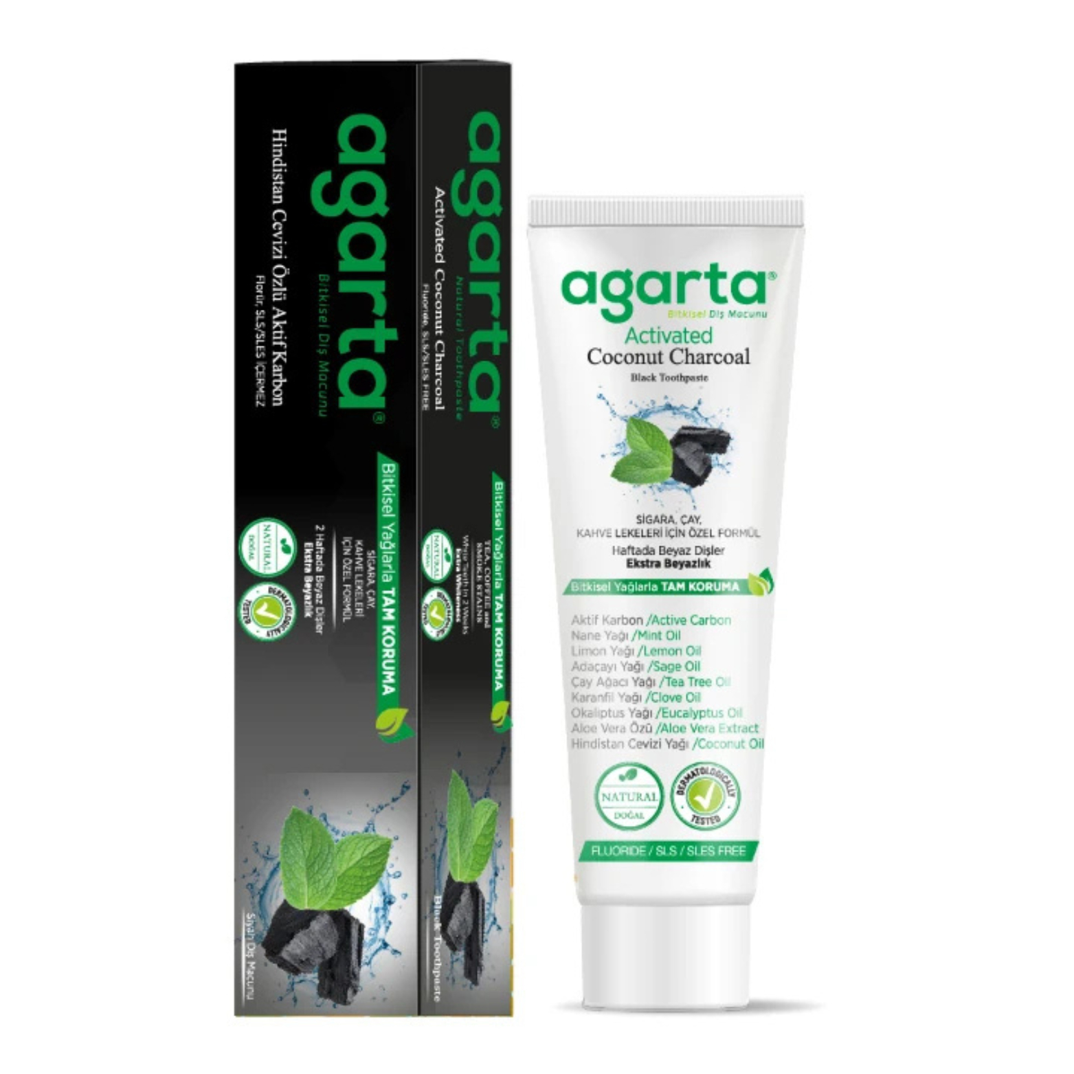 Agarta Doğal Aktif Karbonlu Florürsüz Diş Macunu 100ml