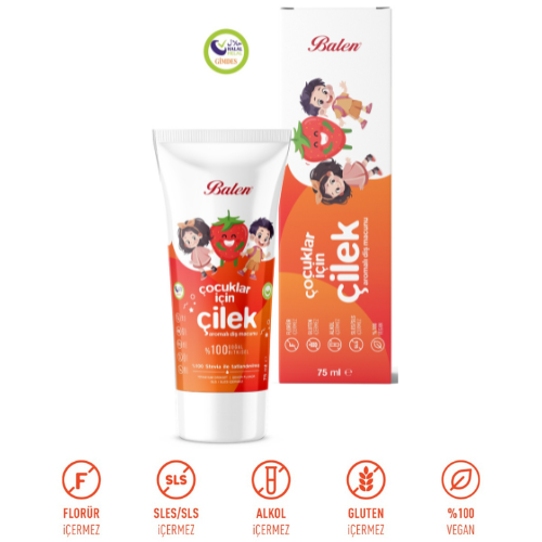 Balen Doğal Çocuklar İçin Çilek Özlü Diş Macunu 75ml