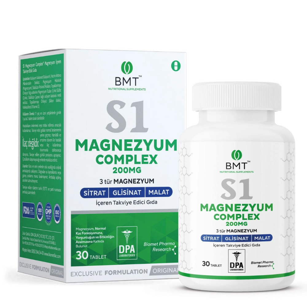 Biomet S1™ Magnezyum Complex - Sitrat Malat Glisinat 30 Tablet