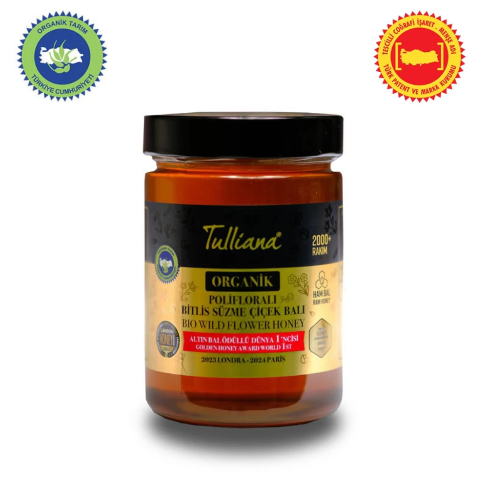 Tulliana Organik Polifloralı Ham Süzme Bitlis Çiçek Balı 850g