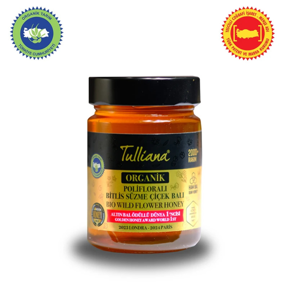 Tulliana Organik Polifloralı Ham Süzme Bitlis Çiçek Balı 450g