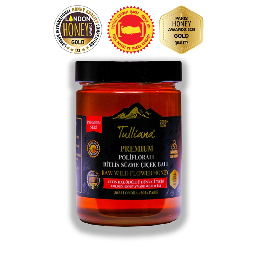 Tulliana Premium Polifloralı Ham Süzme Bitlis Çiçek Balı 850g