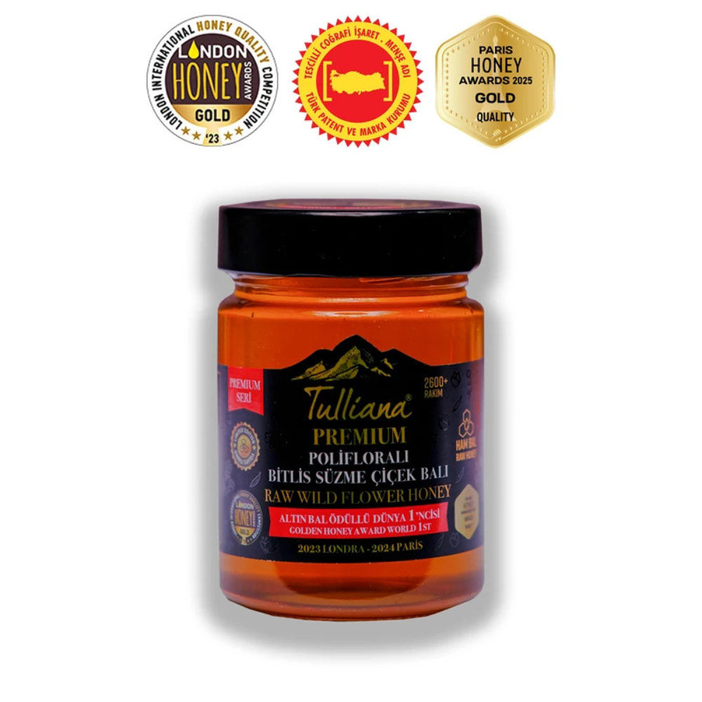 Tulliana Premium Polifloralı Ham Süzme Bitlis Çiçek Balı 450g