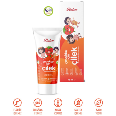 Balen Doğal Çocuklar İçin Çilek Özlü Diş Macunu 75ml