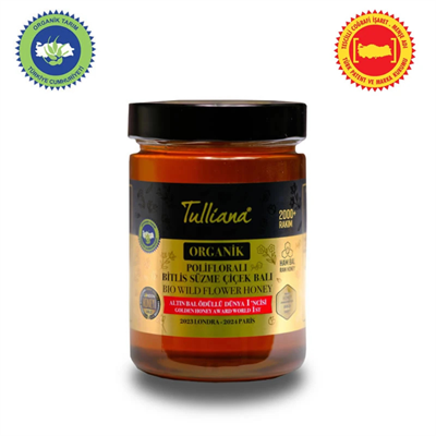 Tulliana Organik Polifloralı Ham Süzme Bitlis Çiçek Balı 850g