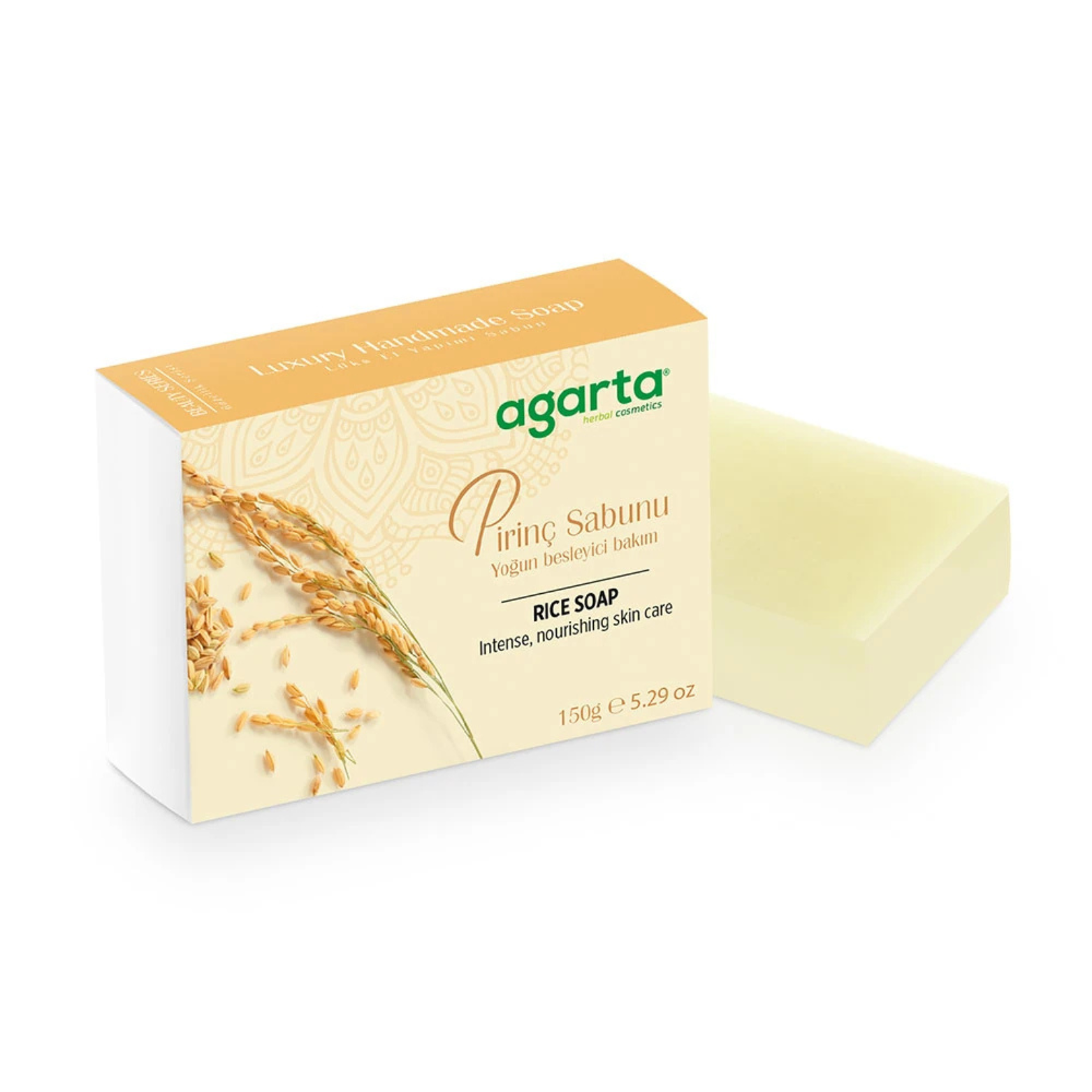 Agarta Doğal El Yapımı Cilt Beyazlatıcı Pirinç Sabunu 150g
