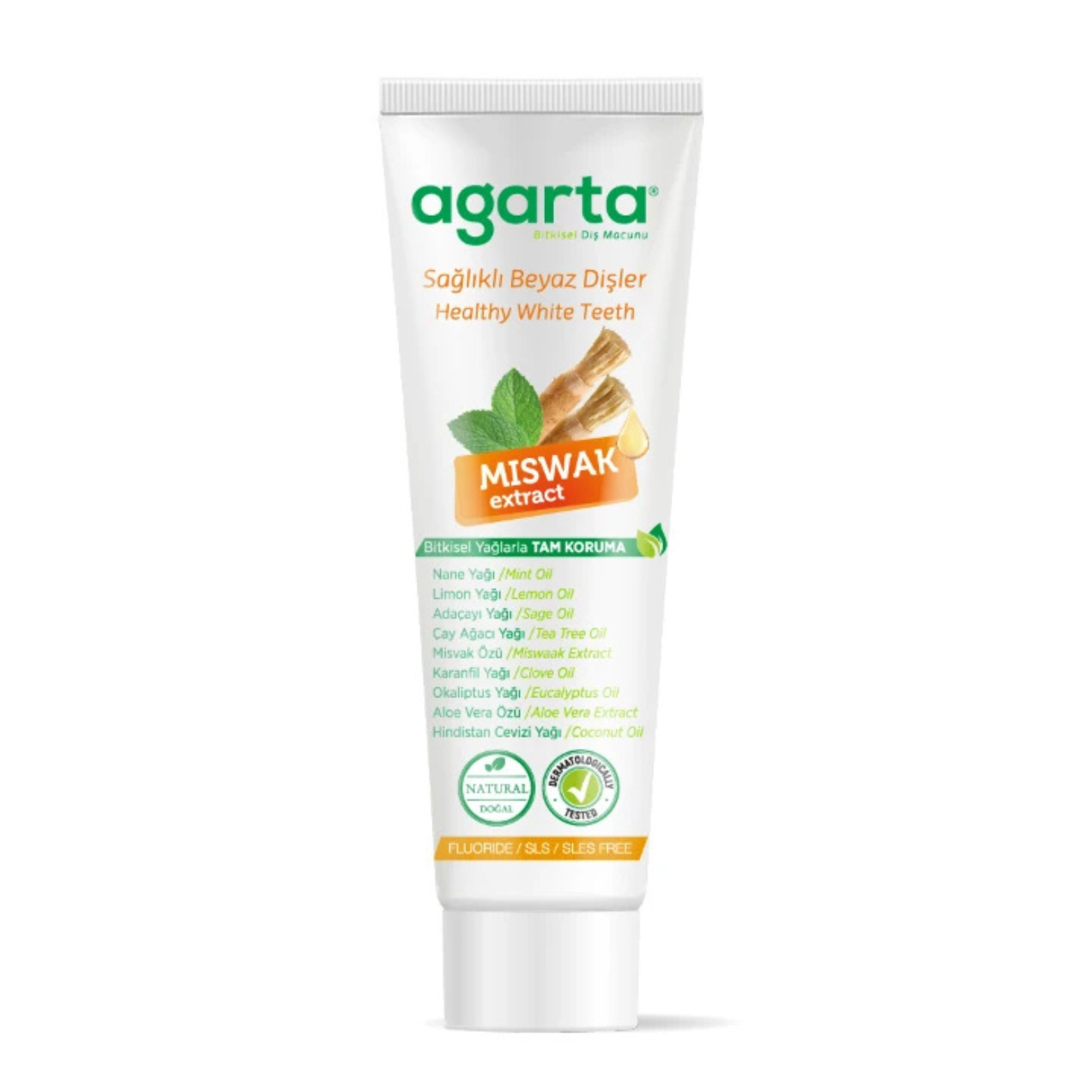 Agarta Doğal Misvak Özlü Florürsüz Diş Macunu 100ml