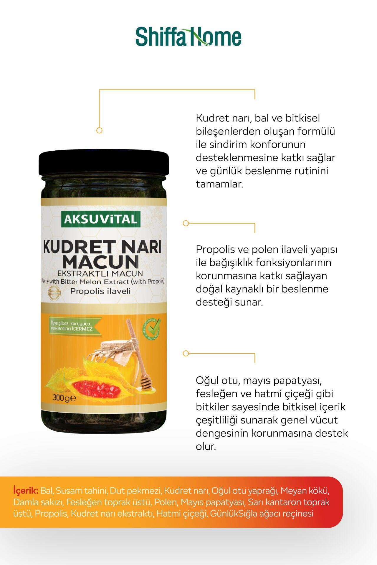 Aksu Vital Kudret Narı Ekstraktlı Propolis İlaveli Macun 300g
