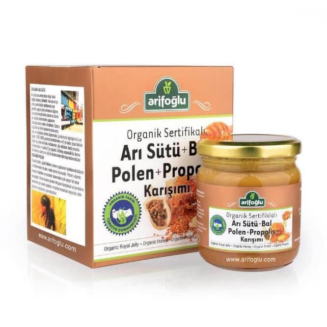 Arifoğlu Organik Arı Sütü-Bal-Polen-Propolis Macun 230g