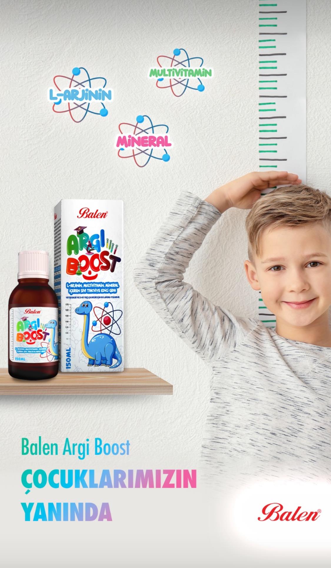 Balen Argi Boost L-Arjinin ve Multivitamin İçeren Şurup 150mll