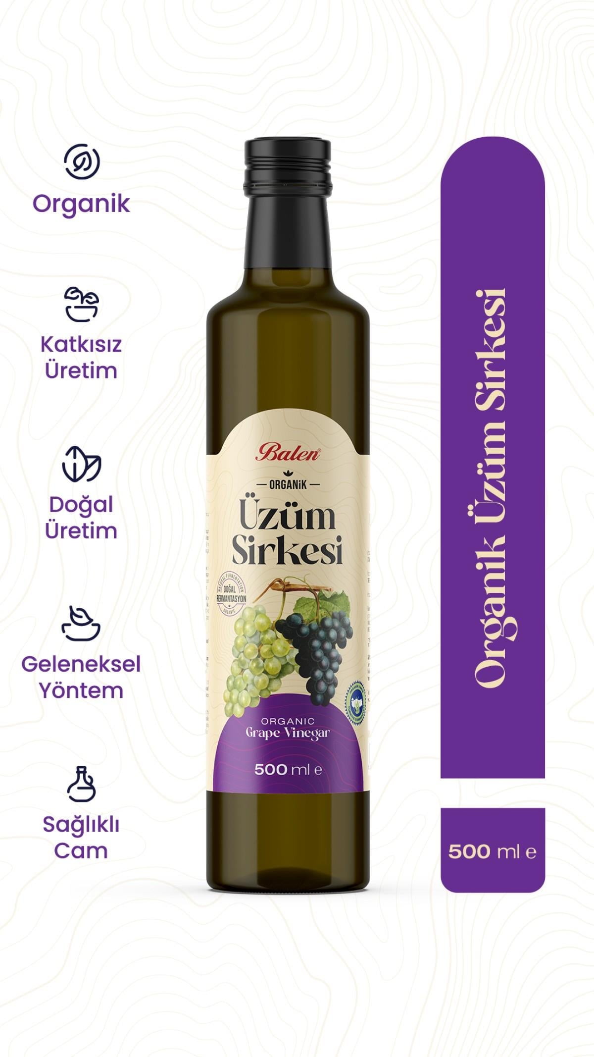 Balen Organik Üzüm Sirkesi 500ml
