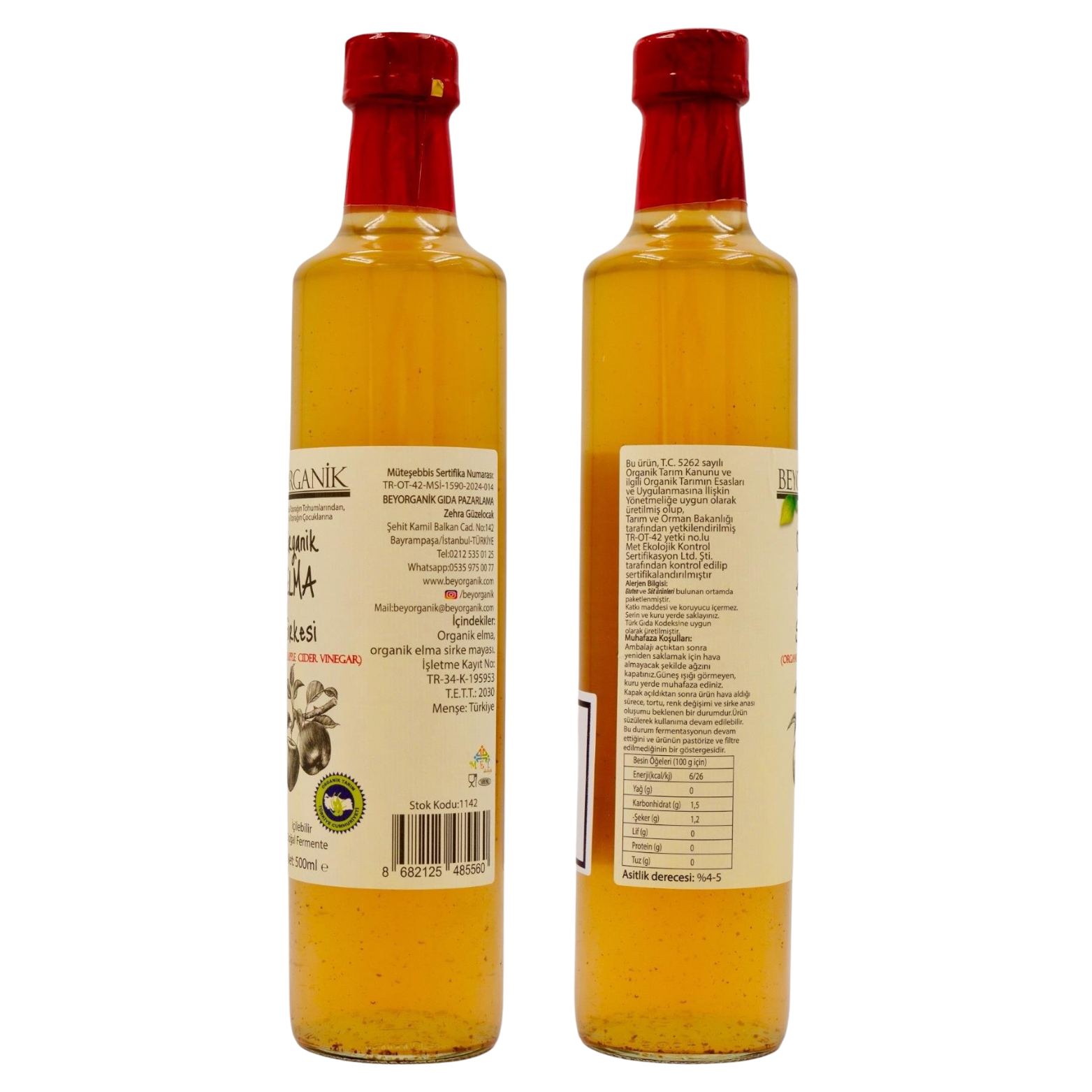 BeyOrganik Elma Sirkesi 500ml