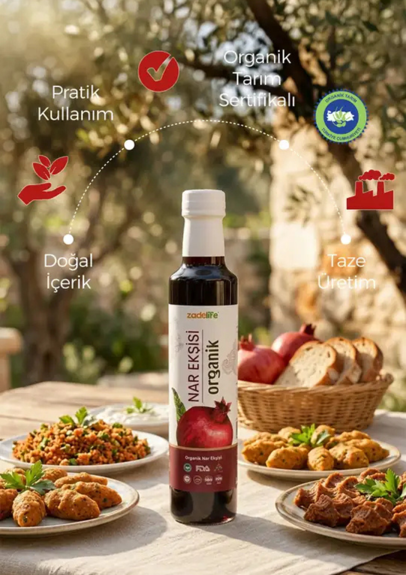 Zadelife Organik Nar Ekşisi - FDA Onaylı 350g