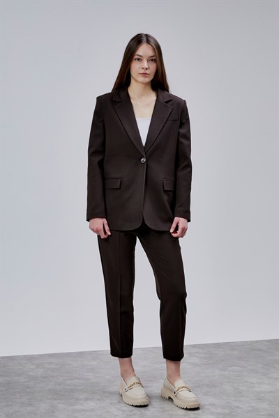Acı Kahve Kruvaze Regular Blazer Takım