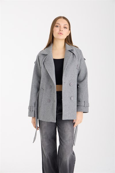Calina Gri Regular Fit Premium Kaşe Ceket