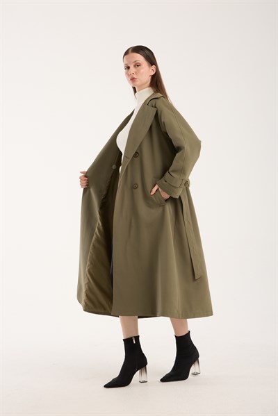 Kadın Oversize Astarlı Trençkot