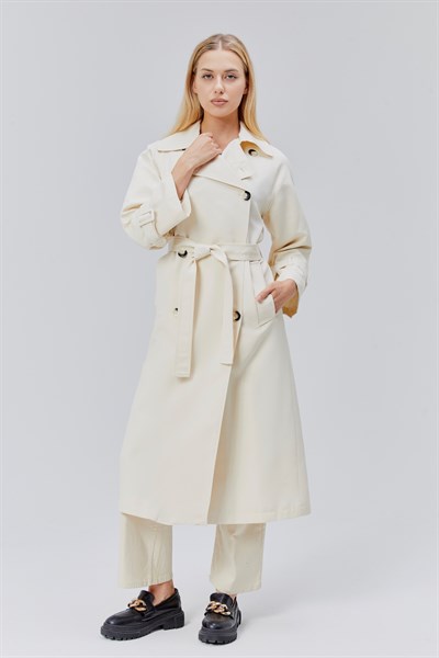 Kadın Oversize Kuşaklı Trençkot