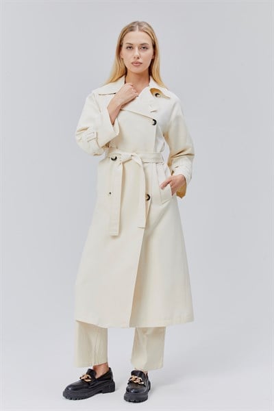 Kadın Oversize Kuşaklı Trençkot