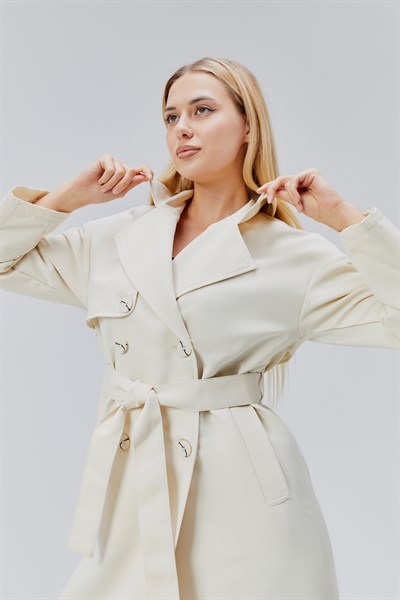 Oversize Rüzgarlık Detaylı Trençkot