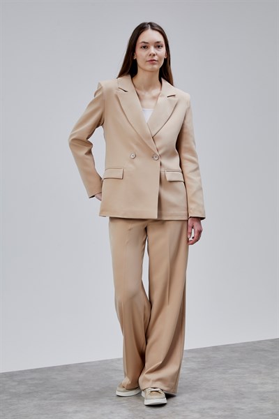 Taş Palazzo Pantolon Blazer Ceket Takım