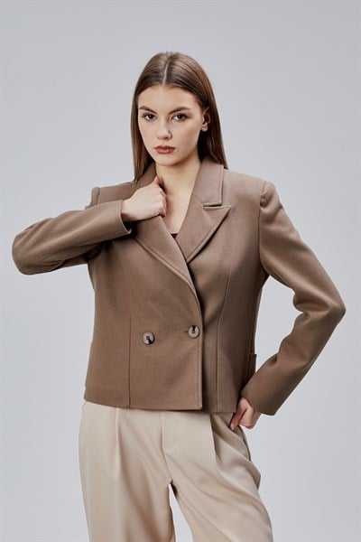 Vizon Regular Fit Premium Kısa Kaşe Ceket