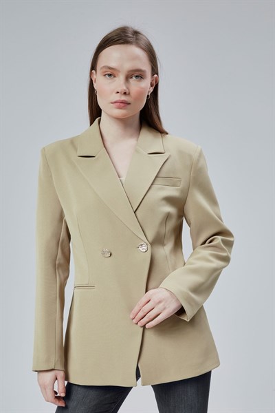 Vizon Regular Fit Yırtmaç Detaylı Blazer Ceket