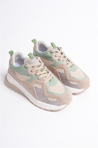 Avira Kadın Bej Vizon Kalın Tabanlı Spor Ayakkabı Sneakers